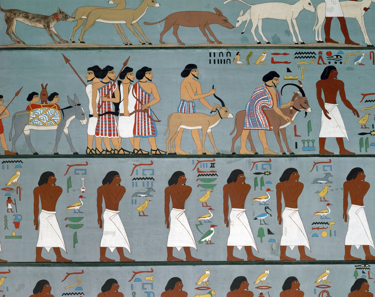 Semittisk stamme ber om tillatelse til å reise inn i Egypt, kopi (maleri) av Egyptian Egyptian