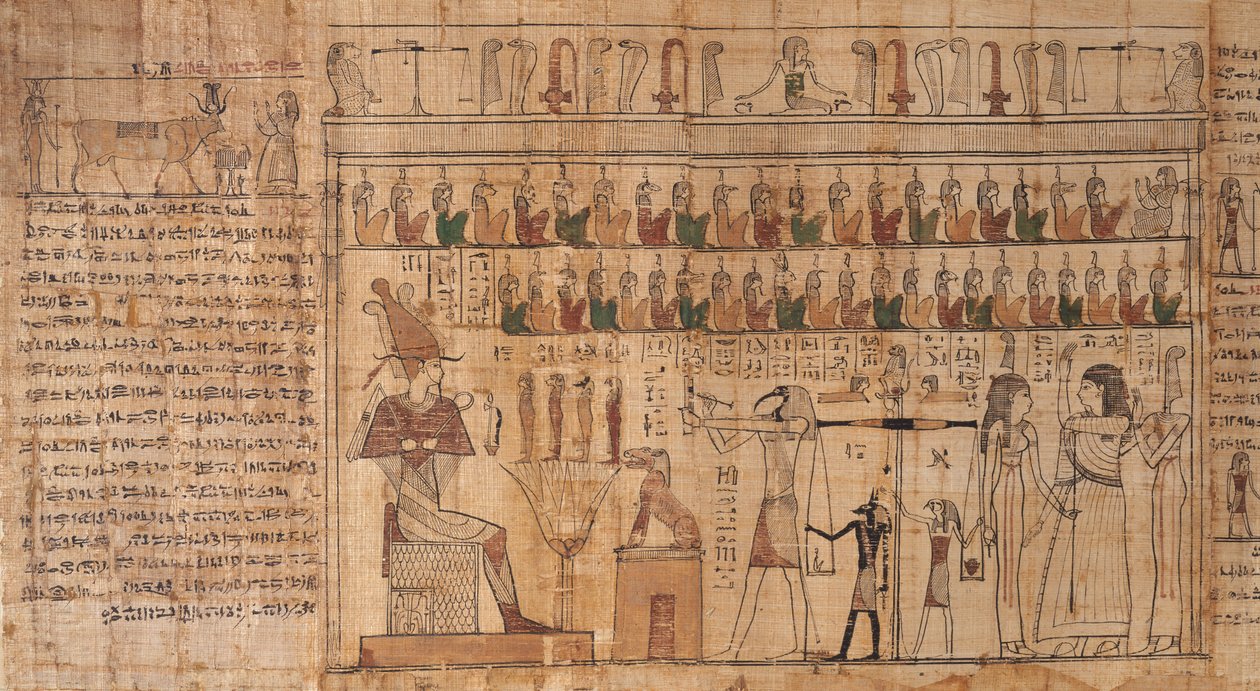Tsekhons dødebok, detaljer, veiing av sjeler (psykostase), -664 til -332 (papyrus) av Egyptian Egyptian