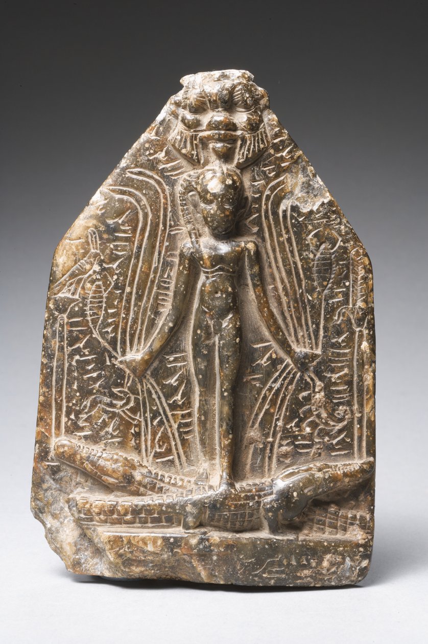 Cippus of Horus (serpentinstein) (se også 325606) av Egyptian Ptolemaic Period