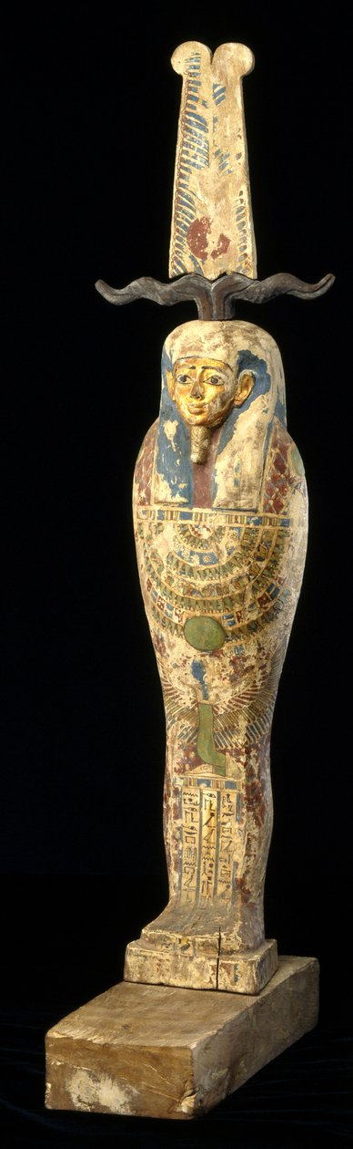 Ledsagerstatue, 332-30 f.Kr. (tre, polykrom og gull) av Egyptian Ptolemaic Period