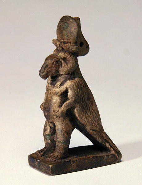 Sammensatt gud med værhode, dvergkropp og falkerygg (fajanse) av Egyptian Ptolemaic Period