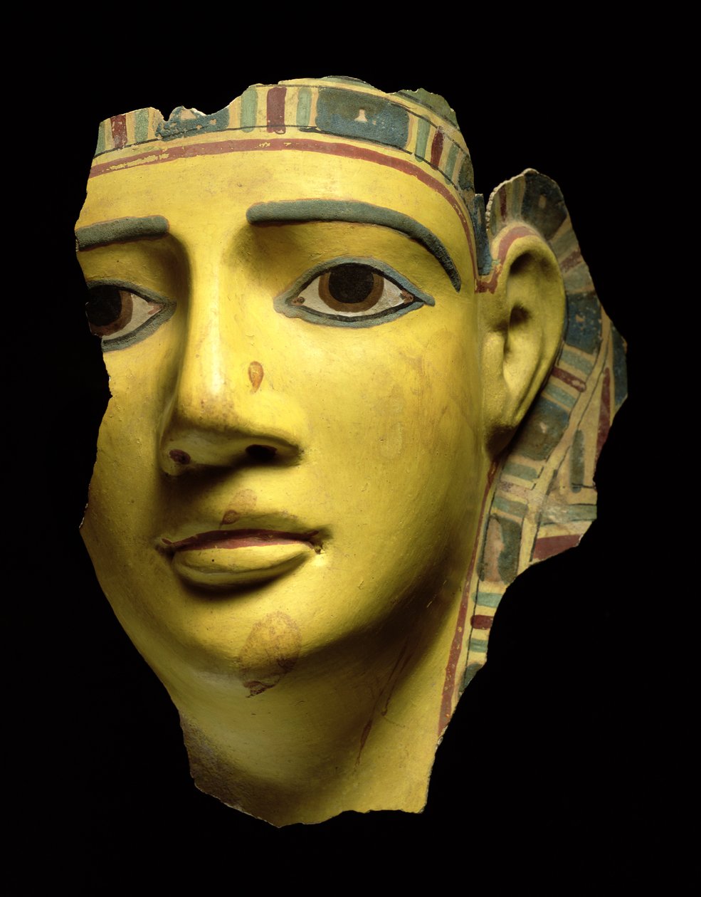 Mummimaske (polykrom kartong) av Egyptian Ptolemaic Period