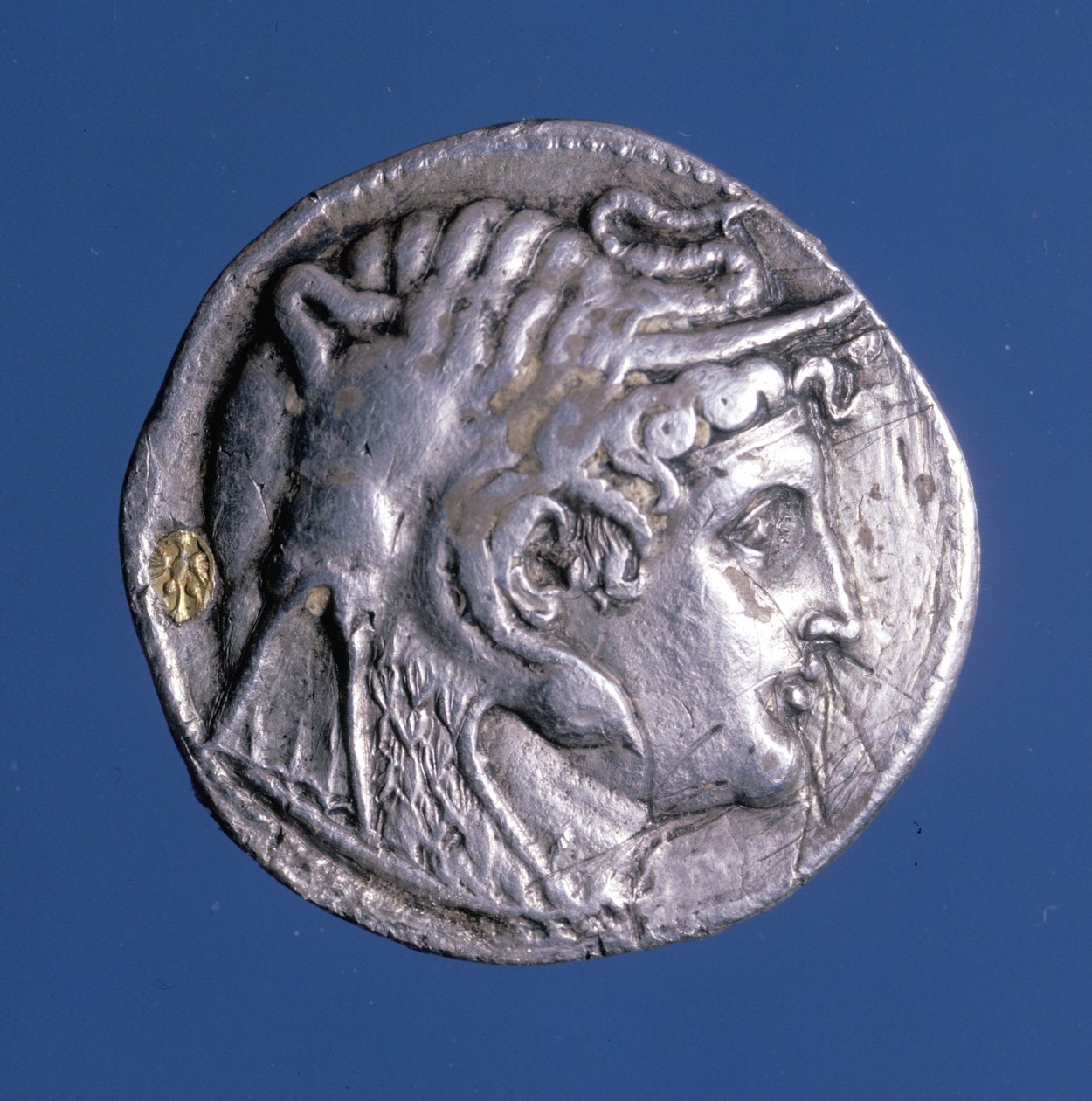 Sølvmynt med bilde av Ptolemaios I Soter (367 f.Kr. - 283 f.Kr.), konge av Egypt. av Egyptian Ptolemaic Period