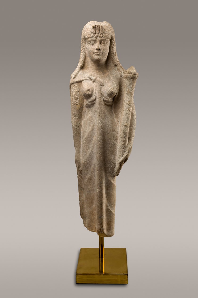 Statue av en ptolemaisk dronning, kanskje Cleopatra VII, 200-30 f.Kr. (dolomittisk kalkstein) av Egyptian Ptolemaic Period