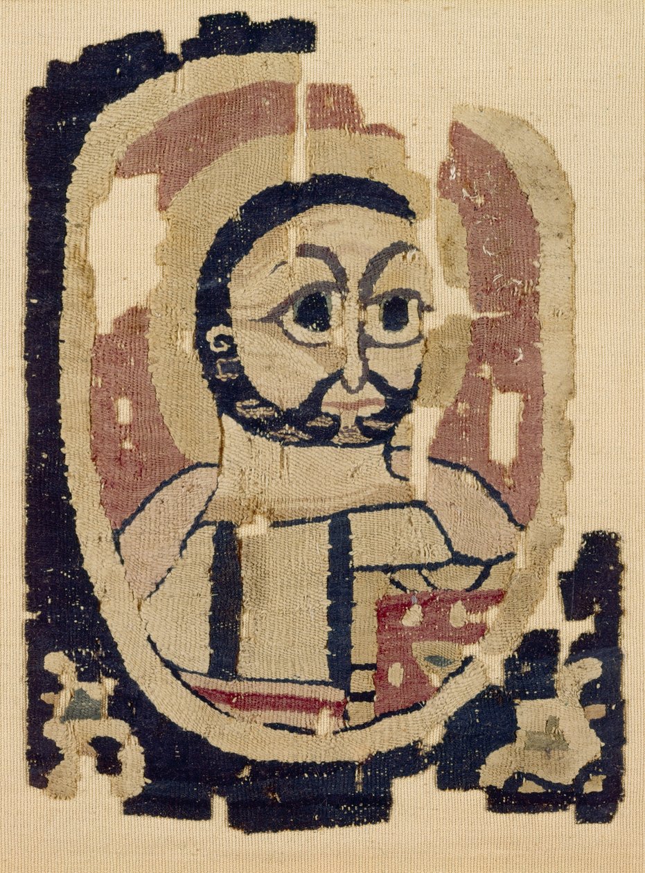 Fragment av et hode, koptisk (tekstil) av Egyptian School