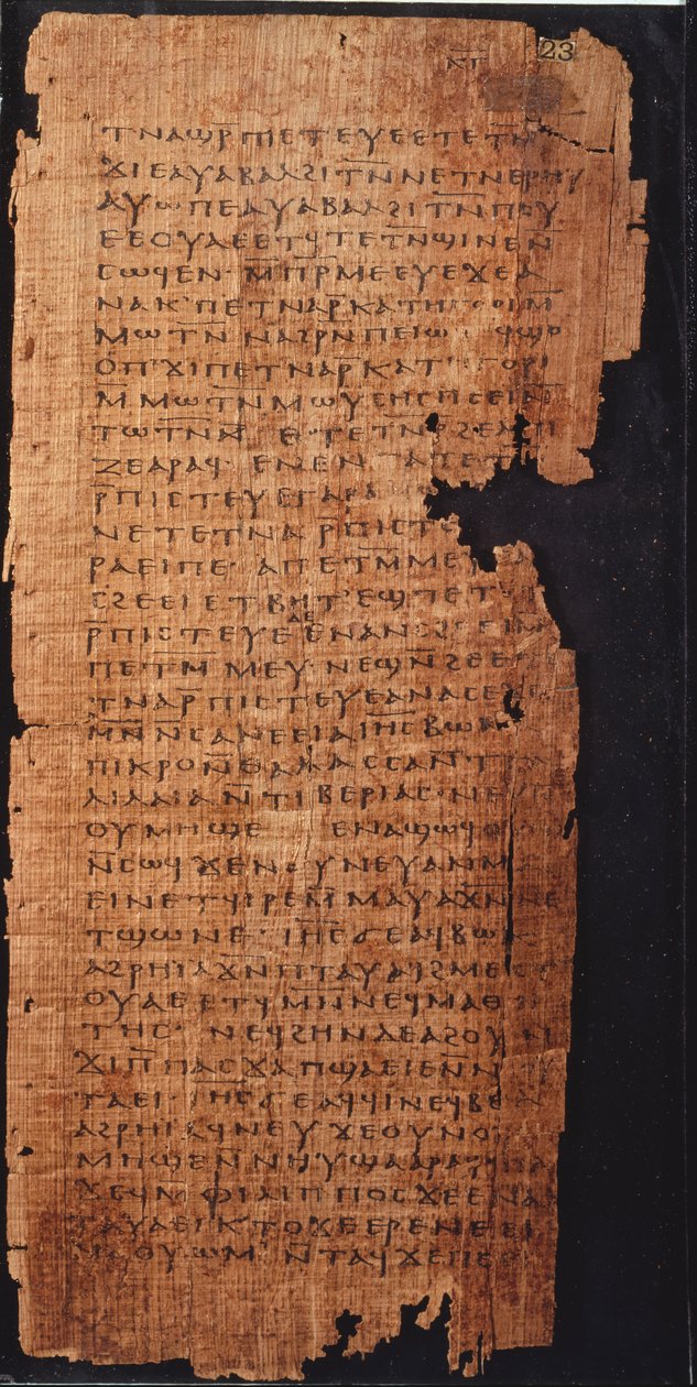 Side fra Johannesevangeliet av Egyptian School