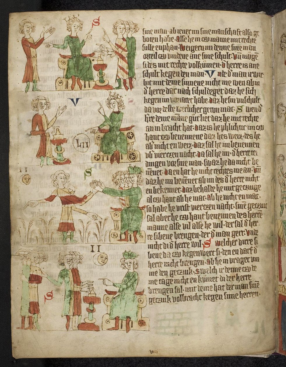 Føydal lov. Fra Heidelberg Sachsenspiegel, 1300-tallet av Eike von Repgow