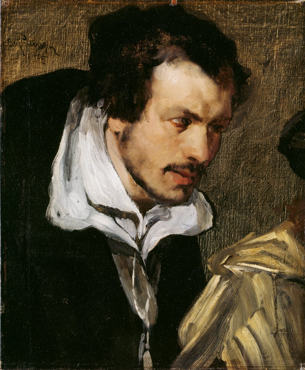 Didrik Slagheck. (Portrettstudie til Christian II undertegner dødsdommen over Torben Oxe) av Hjalmer Eilif Emanuel Peterssen