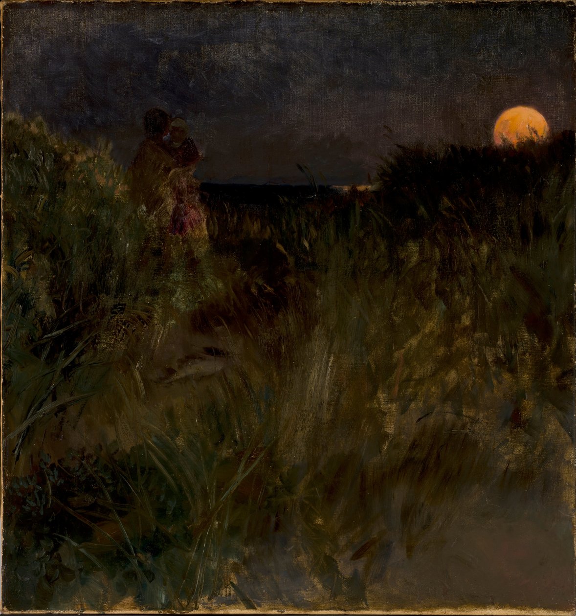 Måneoppgang over sanddynene av Hjalmer Eilif Emanuel Peterssen
