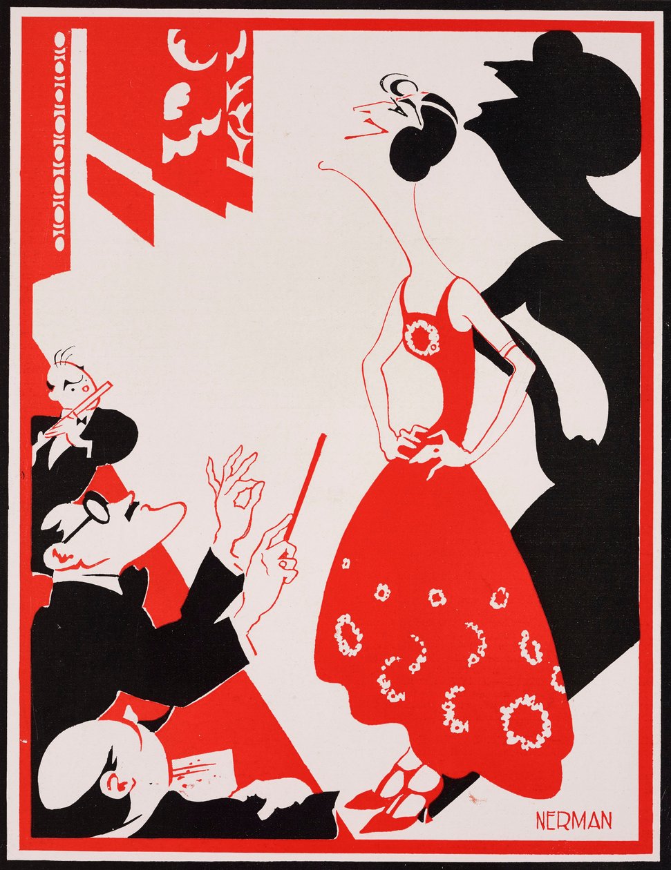 Karikatur av den engelske skuespillerinnen Gracie Fields, av Einar Nerman (1888–1983), fra The Tatler, nr. 1411, 11. juli av Einar Nerman