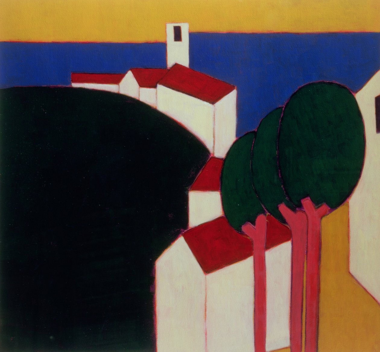 In the Luberon, 2000 (akryl på lerret) av Eithne Contemporary Artist Donne
