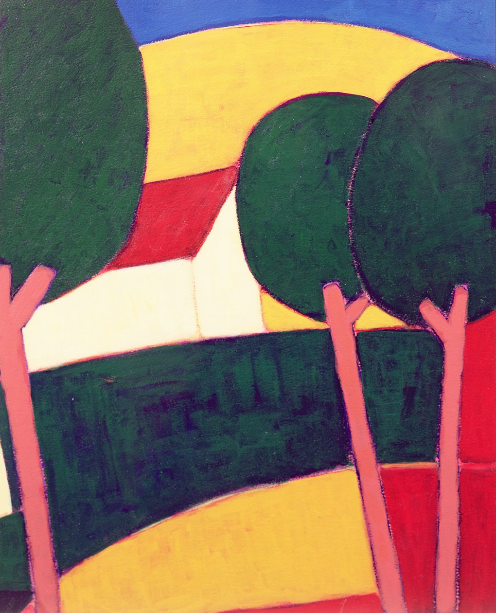 Provencal Paysage, 1997 (akryl på papir) av Eithne Contemporary Artist Donne