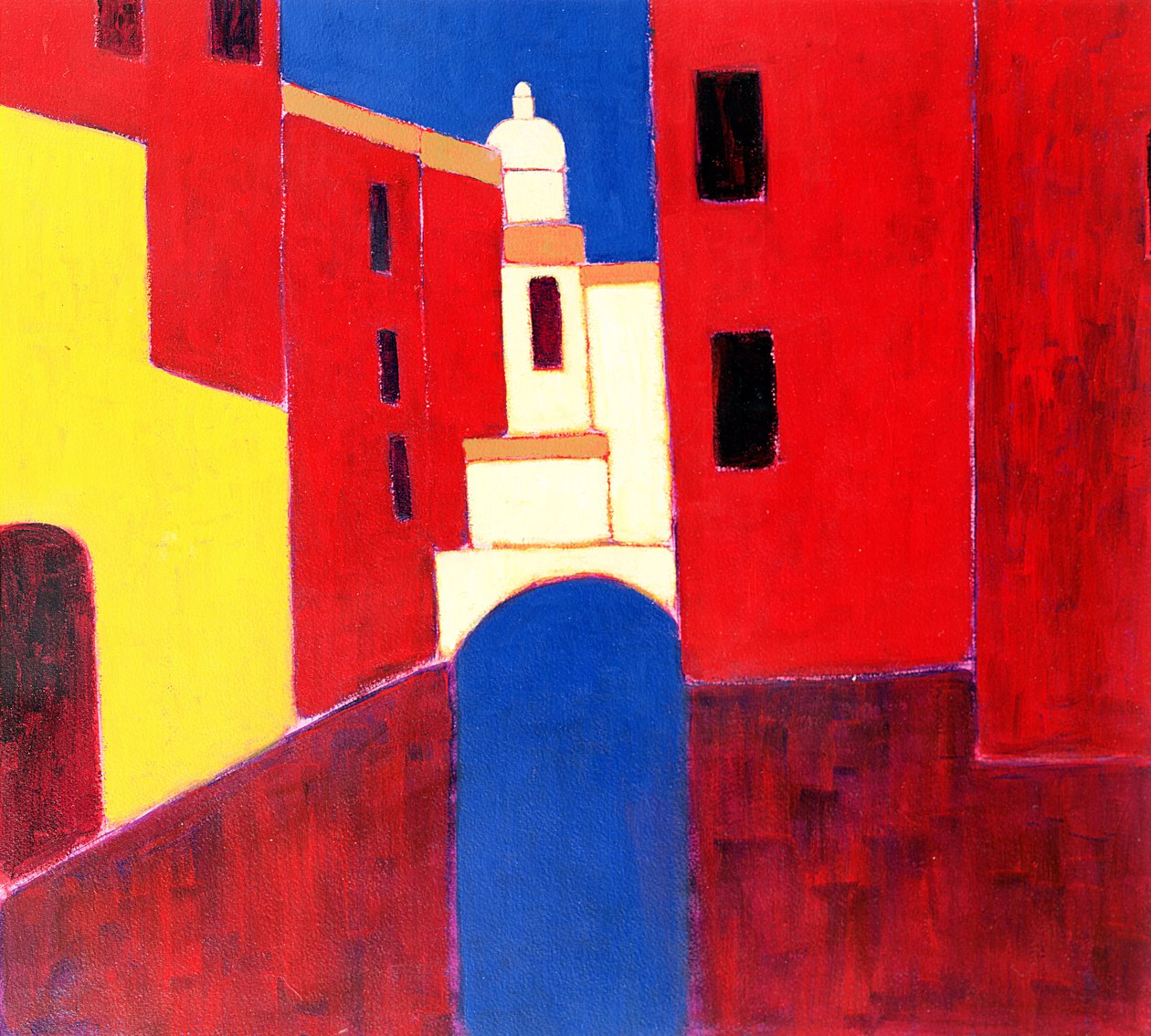 Rio i Cannaregio, Venezia, 1999 (akryl på papir) av Eithne Contemporary Artist Donne