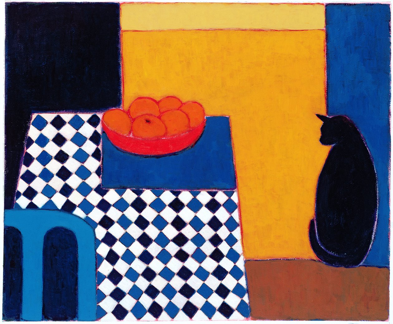 Still Life with Boris, 2002 (akryl på papir) av Eithne Contemporary Artist Donne