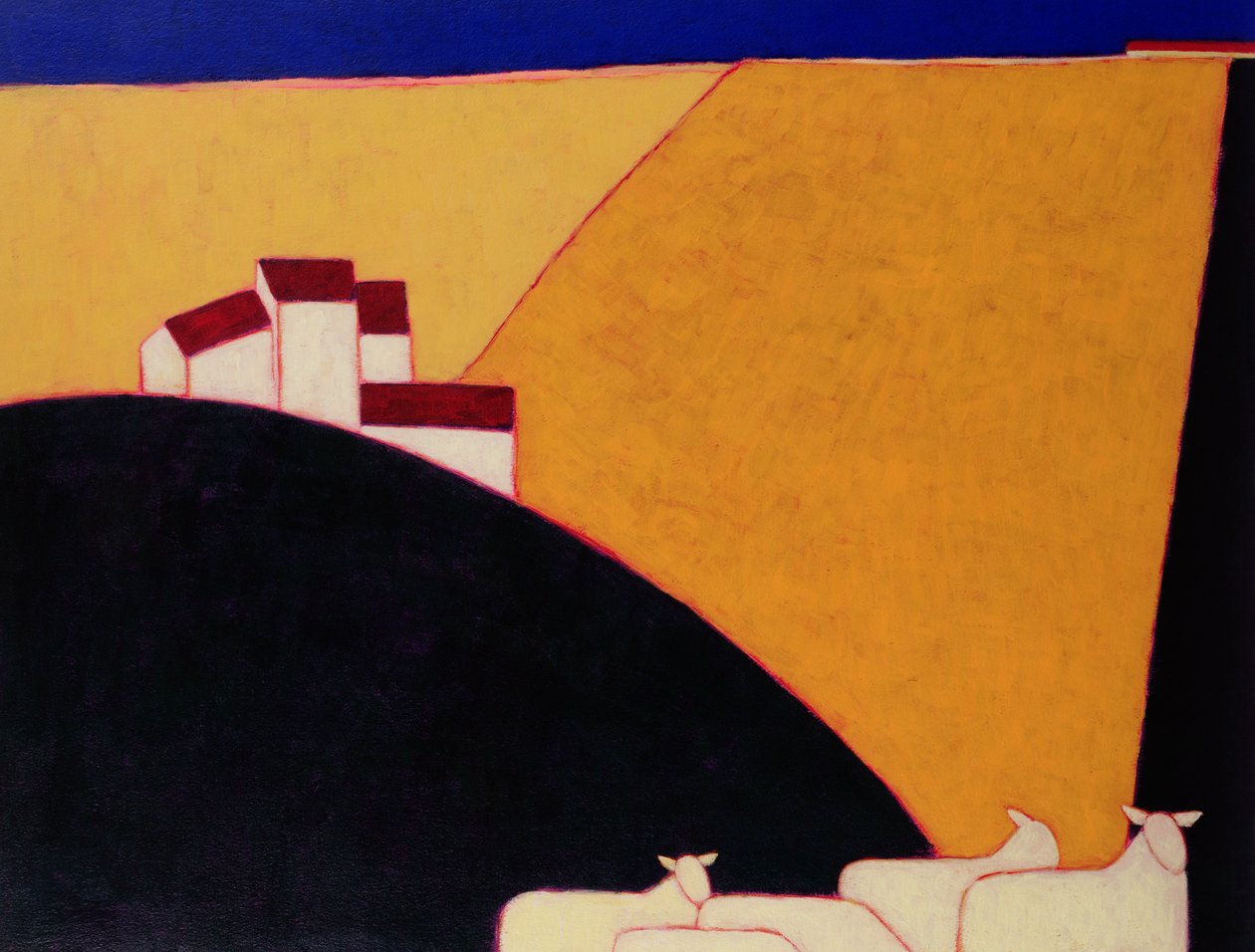 Tuscan Campagna, 1999 (akryl på papir) av Eithne Contemporary Artist Donne