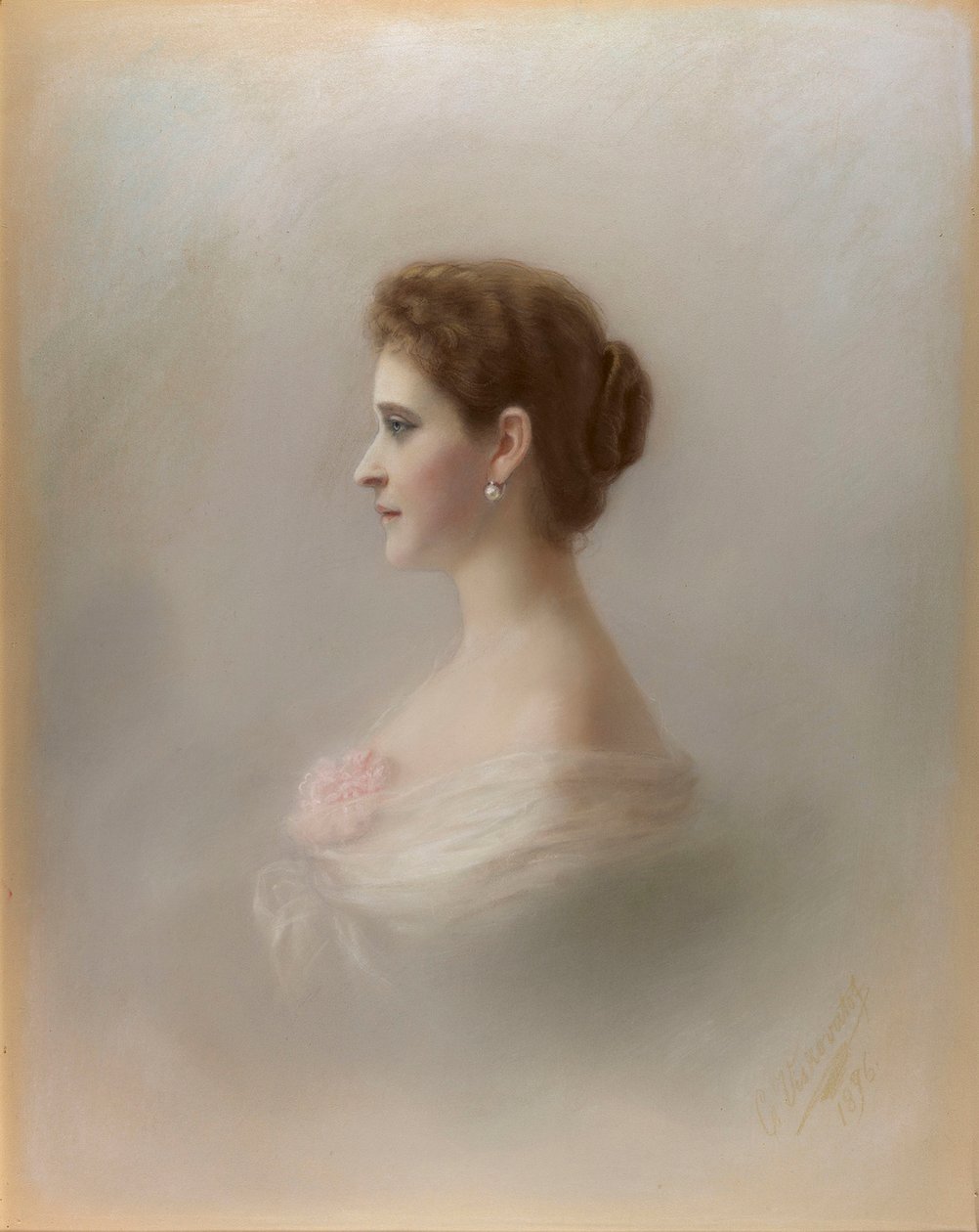 Portrett av storhertuginne Elizaveta Fyodorovna, prinsesse Elizabeth av Hessen og av Rhinen, 1896. av Ekaterina Ieronimovna Viskovatova
