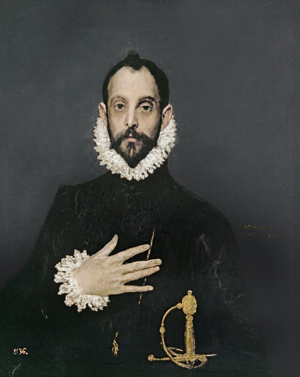 Gentleman med hånden på brystet, ca. 1580 av El Greco