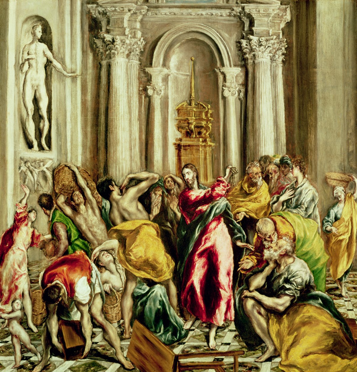 Jesus driver kjøpmennene fra tempelet, 1610-14 av El Greco