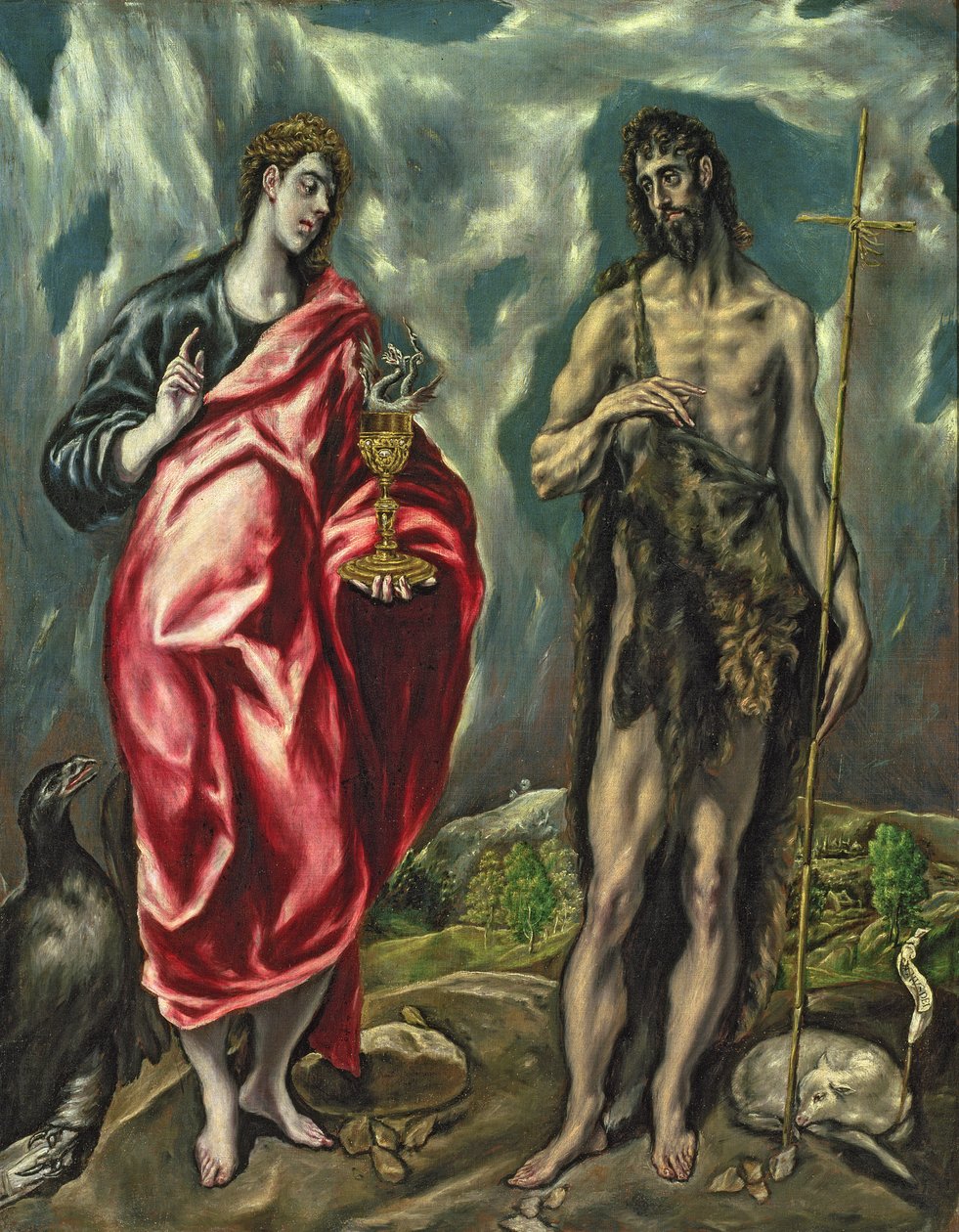 Evangelisten Johannes og døperen Johannes, 1605-10 (for detaljer se 124312) av El Greco