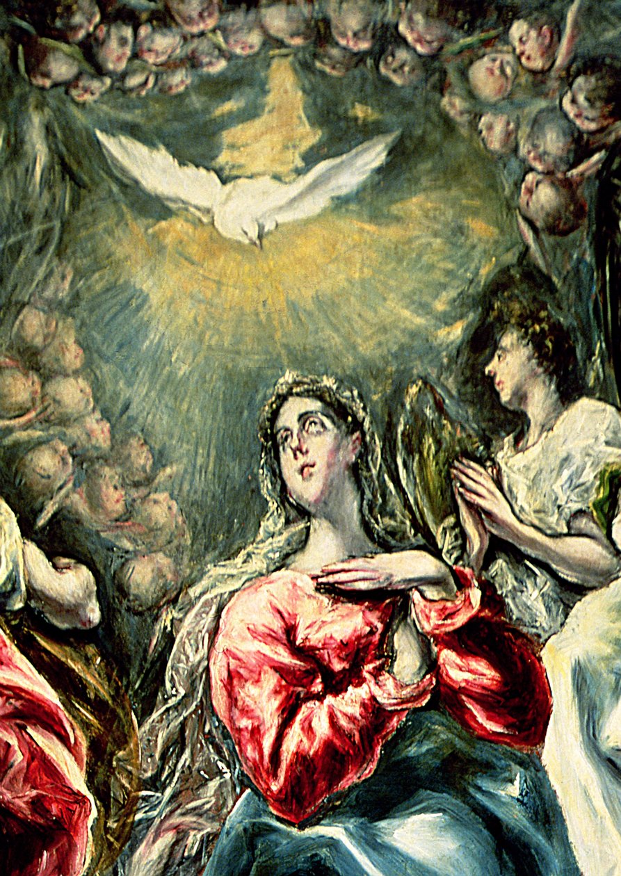 The Immaculate Conception, 1607-13 (olje på lerret (detalj av 90015) av El Greco