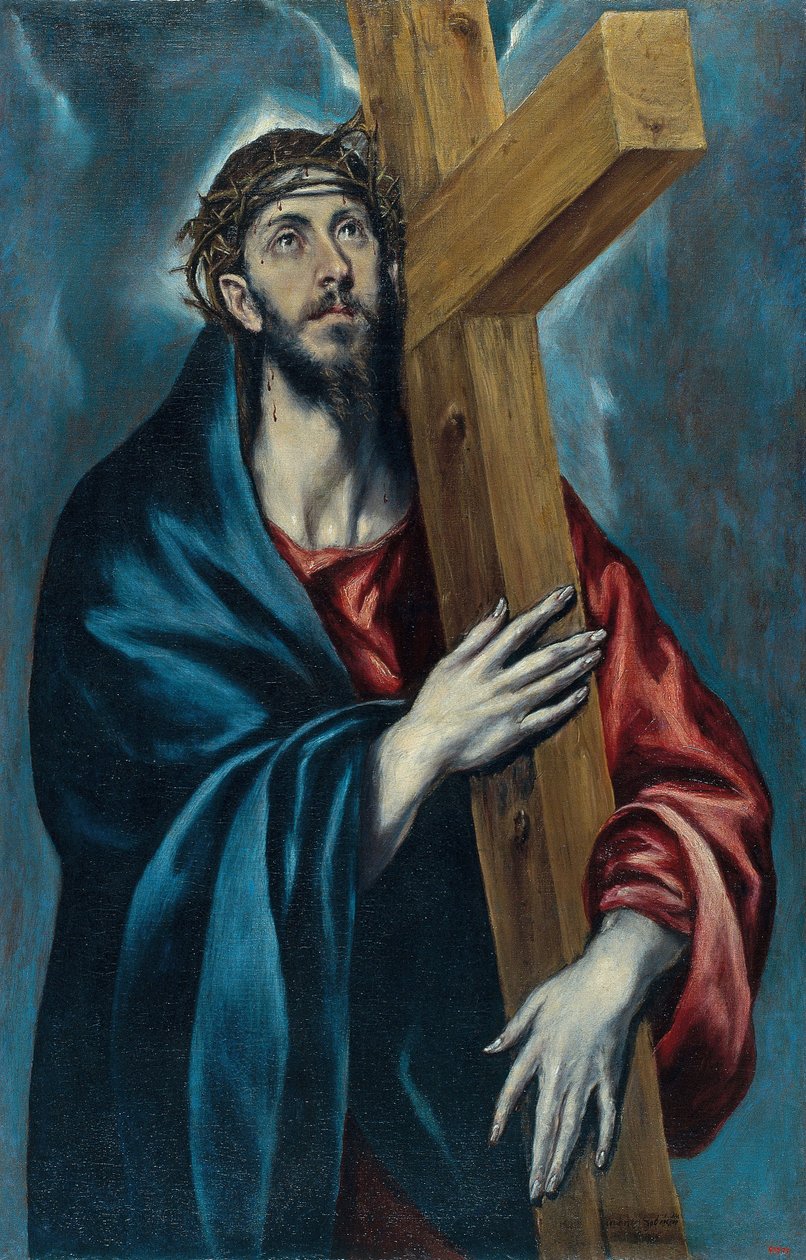 Kristus bærer korset - Maleri av Domenikos Theotokopoulos kalt El Greco (1541-1614) - ca 1590 - Olje på lerret - 106,4x69 - Museu Nacional d