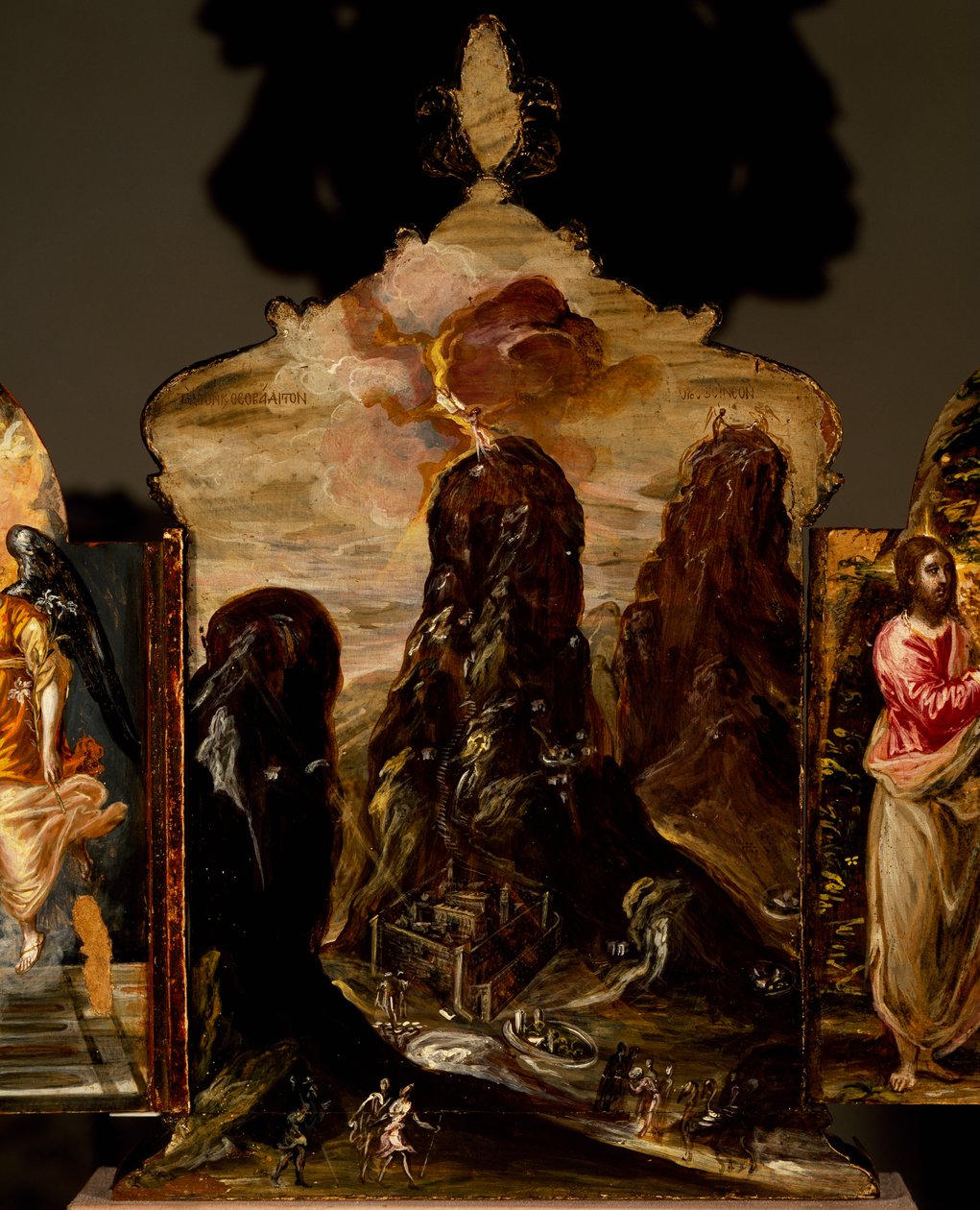 Mount Sinai, bærbart triptykalter, av El Greco (1541-1614) av El (1541 1614) Greco