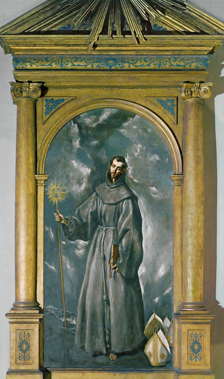 Sankt Bernhard av Siena (maleri på lerret) av El (1541-1614) Greco
