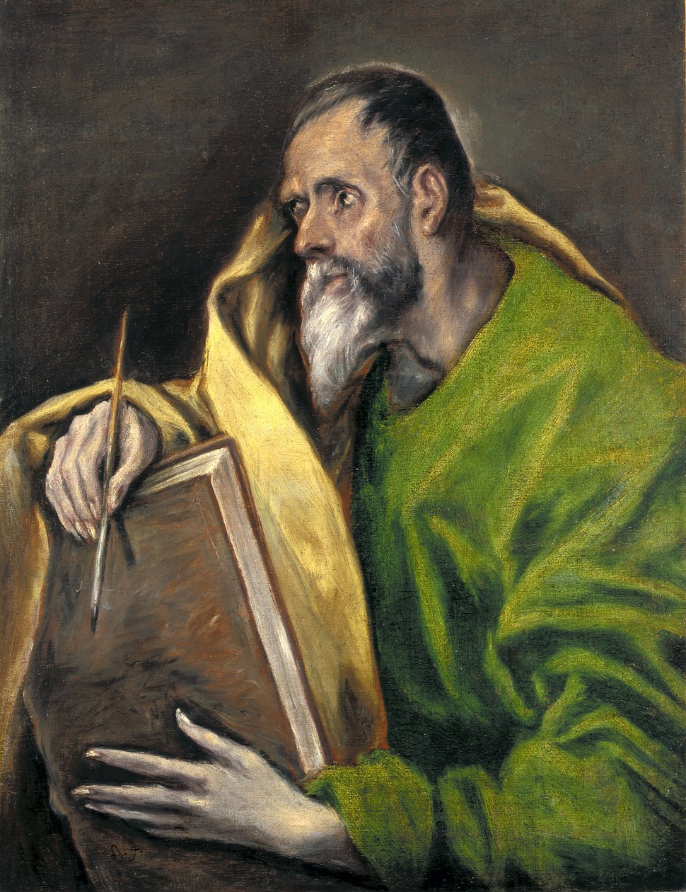 St. Luke (olje på lerret) av El (1541 1614) Greco