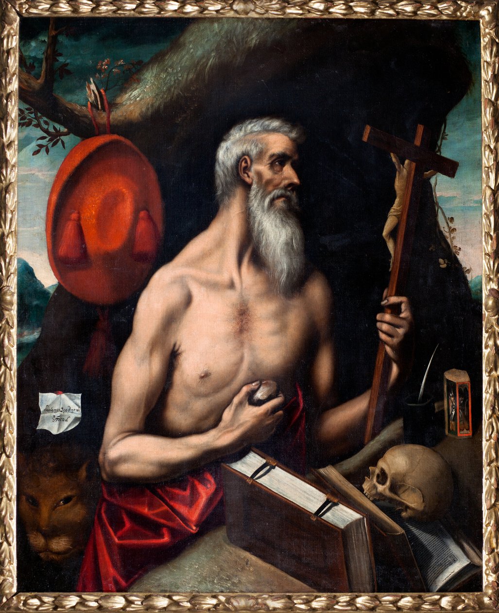 Menighetsmuseum. Maleri. Saint Jeronimo (San Jerónimo). Olje på lerret. Tilskrevet El Greco-skolen, av El (1541 1614) (follower of) Greco