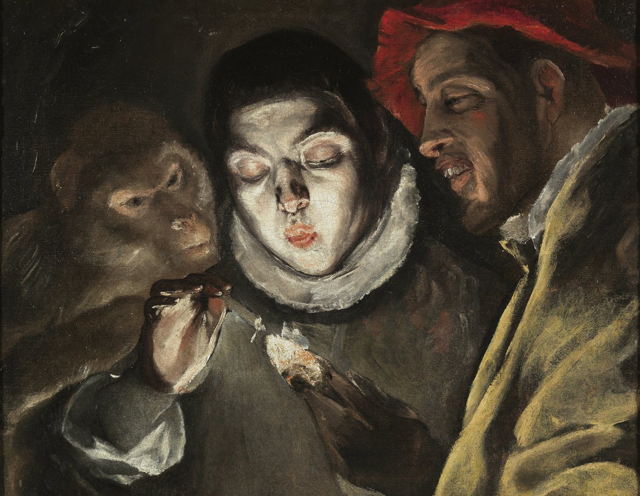 La fable - Peinture de Dominicos Theotokopoulos dit Le Greco (1541-1614), huile sur toile (50,5x63,6 cm), vers 1580 - (Fabelen, olje på lerret av El Greco) - Museo del Prado, Madrid (Espagne) av El Greco