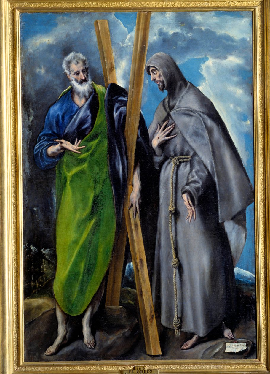 Portrett av Saint Andre og Saint Francois av Assisi. Maleri av Domenikos Theotokopoulos dit El Greco (1541-1614). Olje på lerret. Mål: 1,67 X 1,13m. Madrid, Musee Du Prado av El Greco