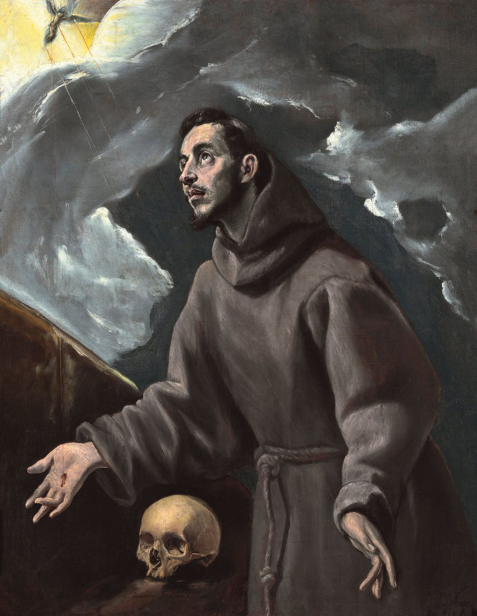 Saint Francis mottar Stigmata, av El Greco, Dominico (1541-1614). Olje på lerret av El Greco