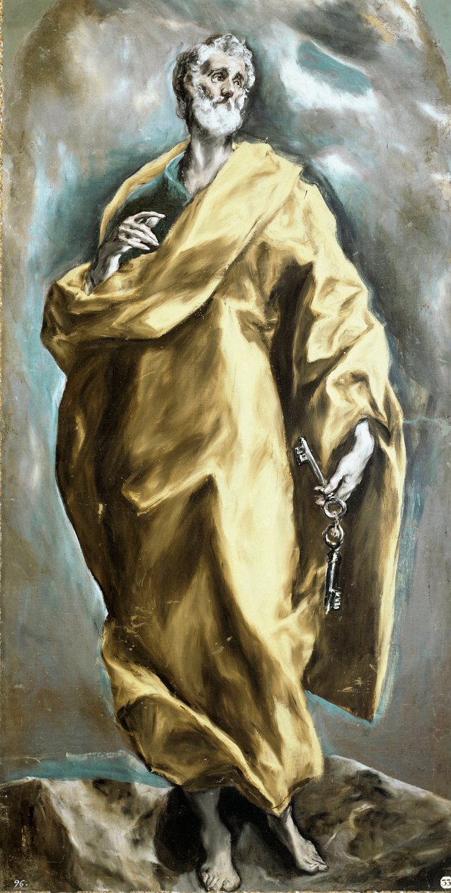 Sankt Peter Apotra. Maleri av Domenikos Theotokopoulos i El Greco (1540-1614) av El Greco