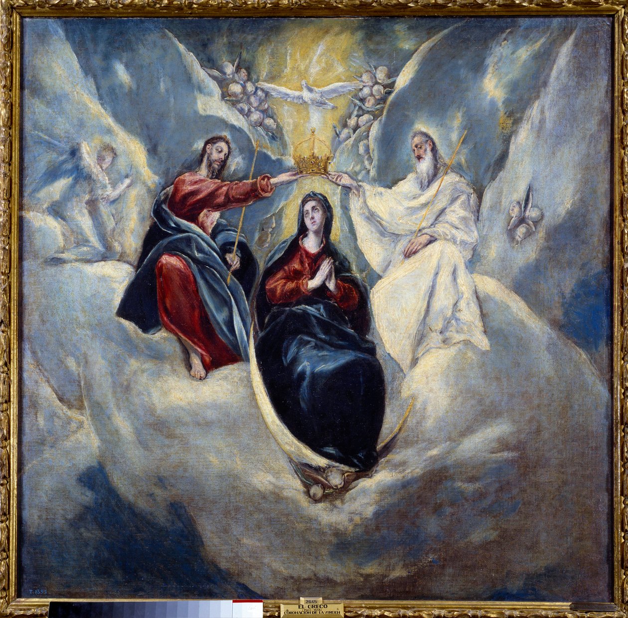 The Coronation of the Virgin Maleri av Domenikos Theotokopoulos dit El Greco (1541-1614) 1595 Søn. 0,99x1,01 m Madrid, Prado-museet av El Greco