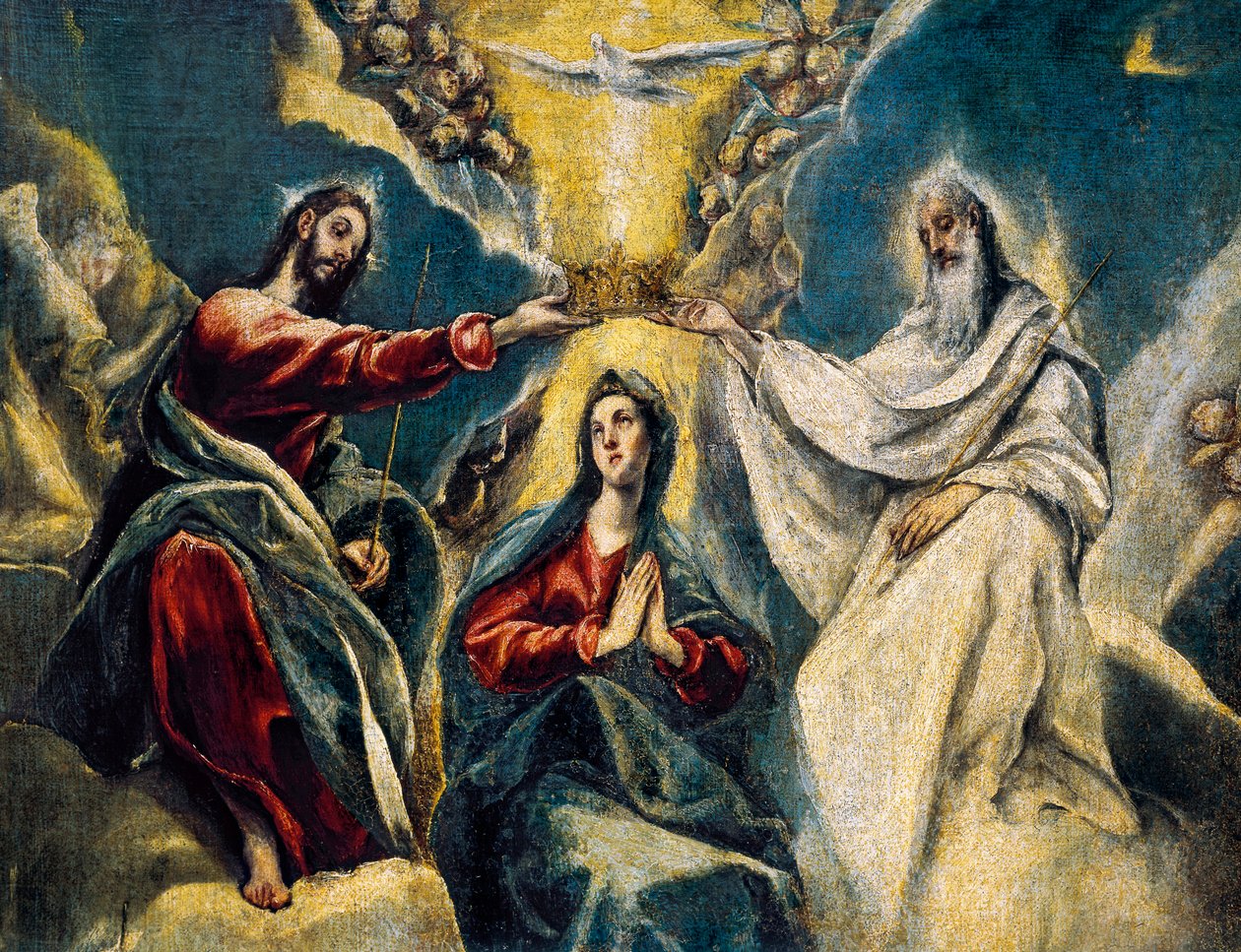 Jomfruens kroning, detalj av El Greco