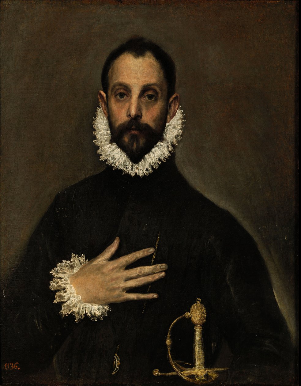 Adelsmann med hånden på brystet, ca. 1580 av El Greco