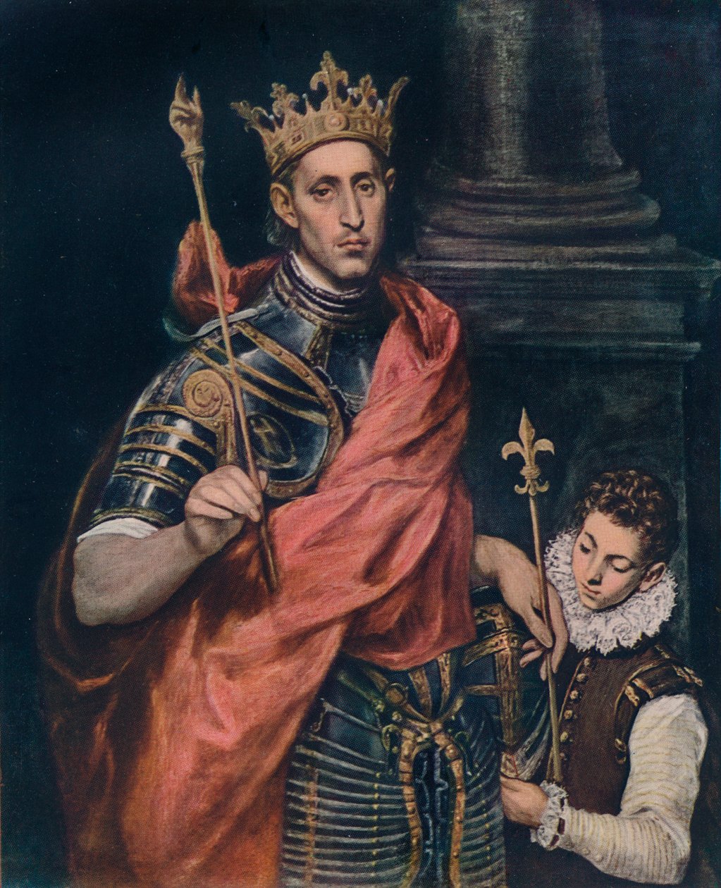 St. Louis, konge av Frankrike med en side, c1590 av El Greco