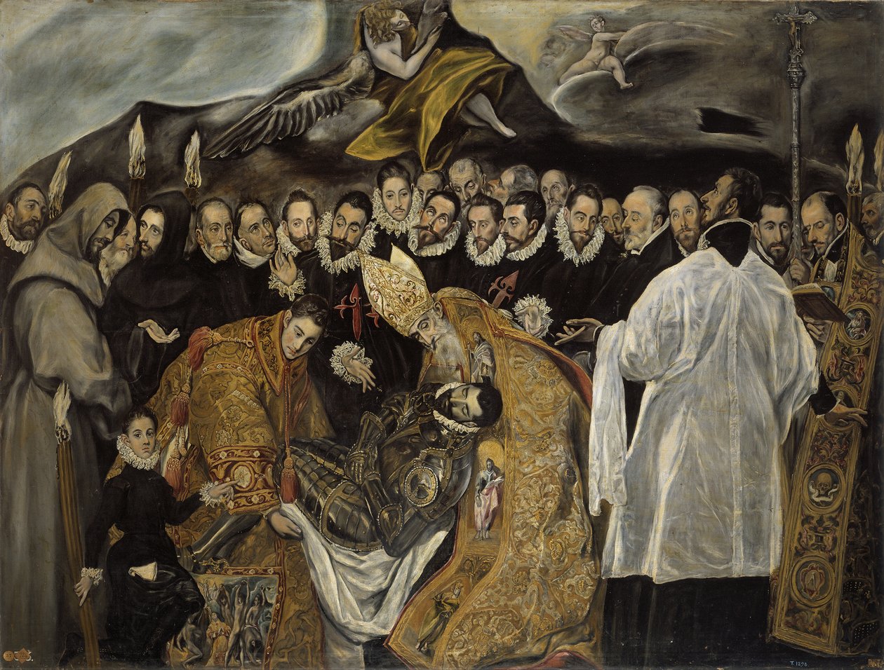 Begravelsen av greven av Orgaz nedre del, ca 1625 av El Greco