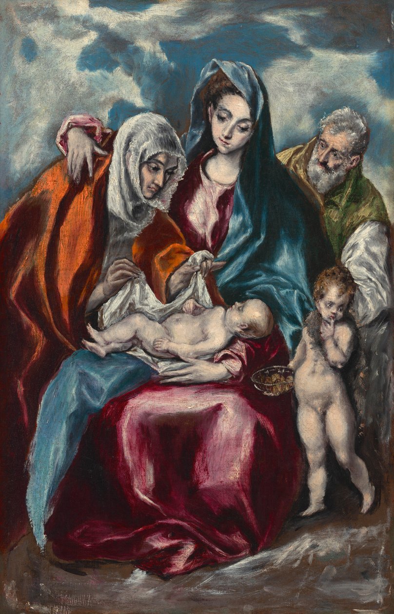 Den hellige familie med den hellige Anna og Johannes Døperen som barn av El Greco