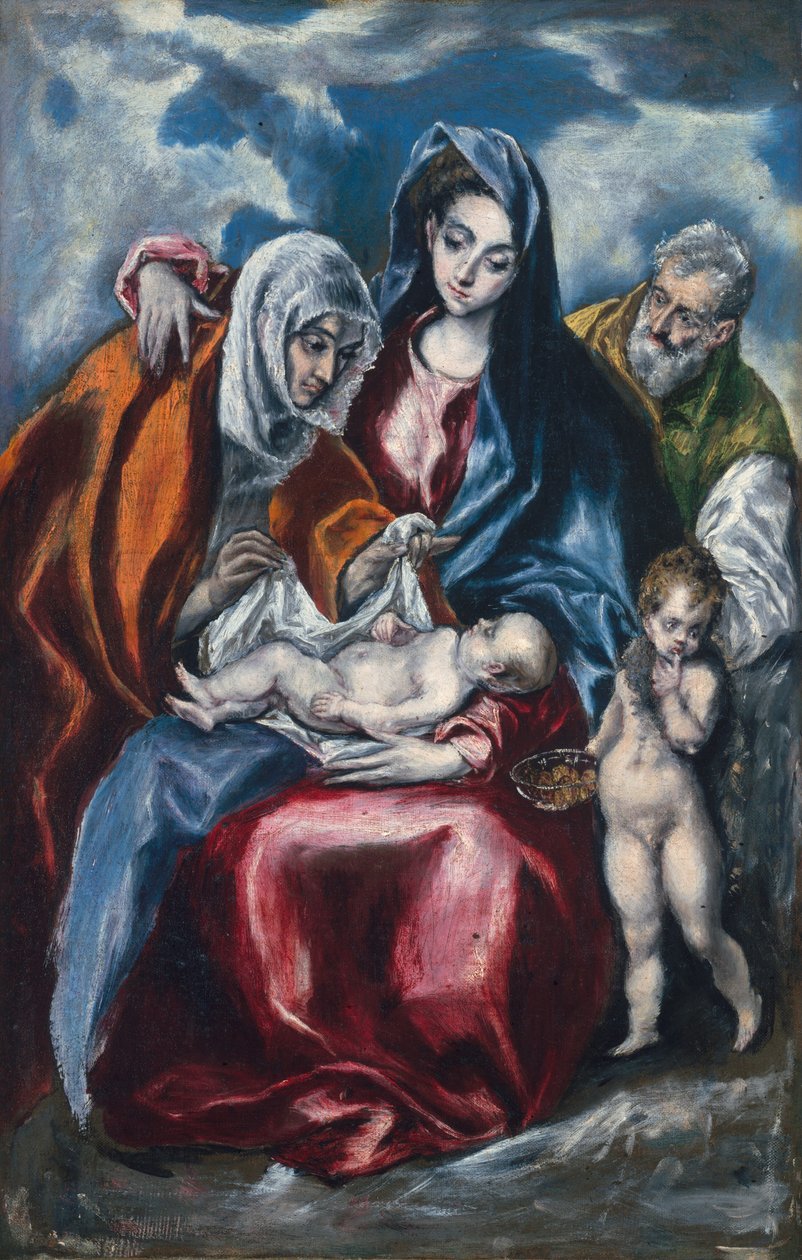 Den hellige familie med Saint Anne og spedbarnet døperen Johannes, ca. 15951600. av El Greco