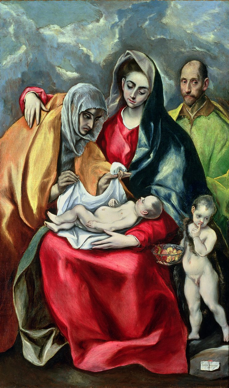 Den hellige familie med St.Elizabeth, 1580-85 av El Greco