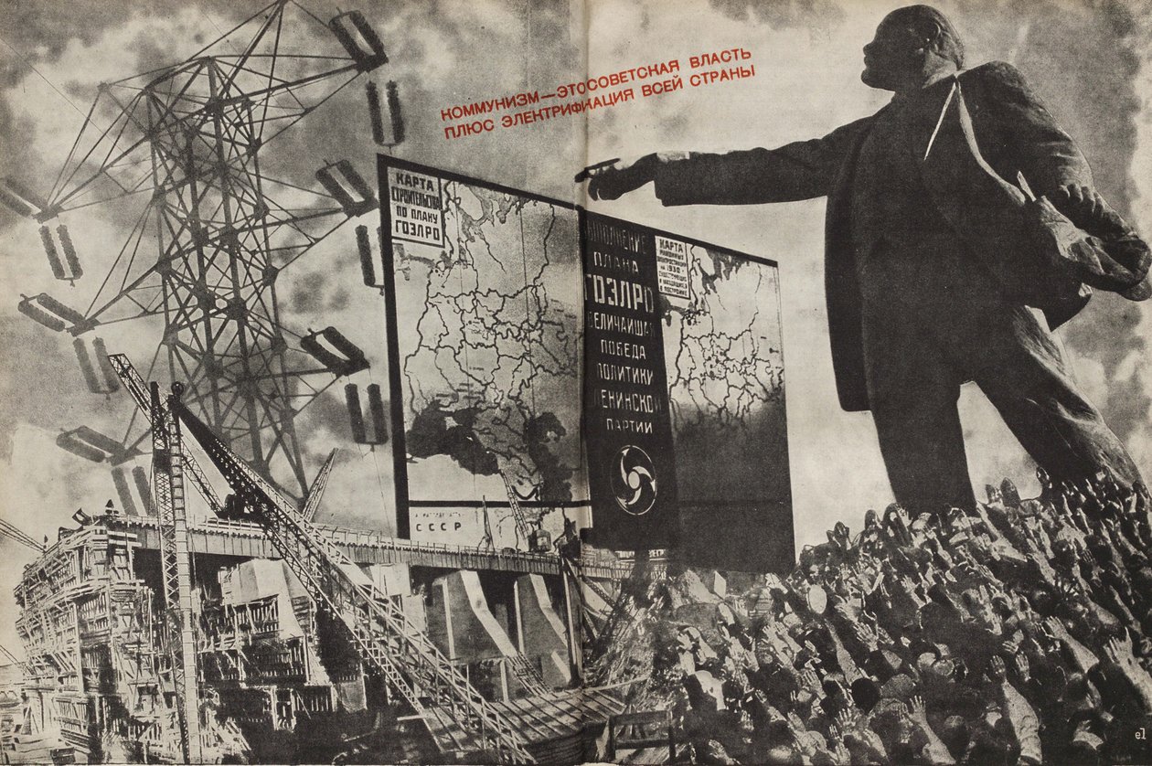 Kommunisme er sovjetregjering pluss elektrifiseringen av hele landet, 1933. av Eliezer Markowich Lissitzky