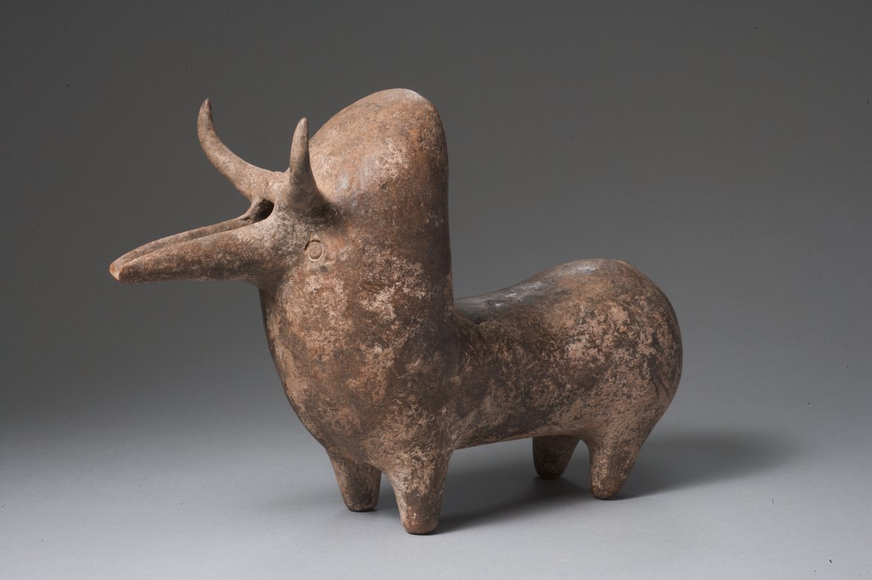 Amlash rhyton i form av en zebu okse (terrakotta) av Elamite