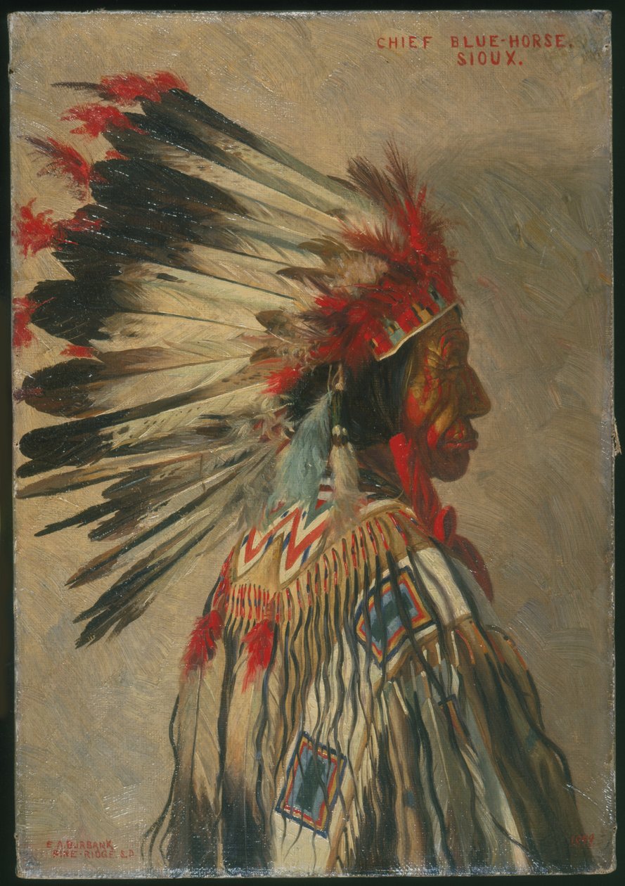 Chief Blue Horse, Sioux av Elbridge Ayer Burbank
