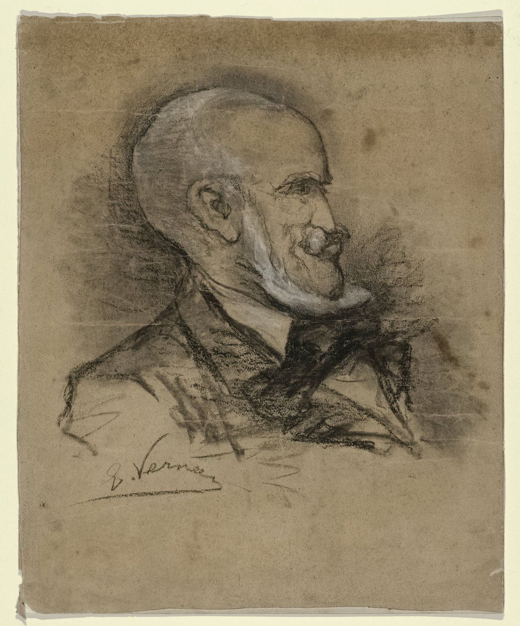 Karikaturportrett av maleren Johannes Bosboom (1817-1891) av Elchanon Verveer