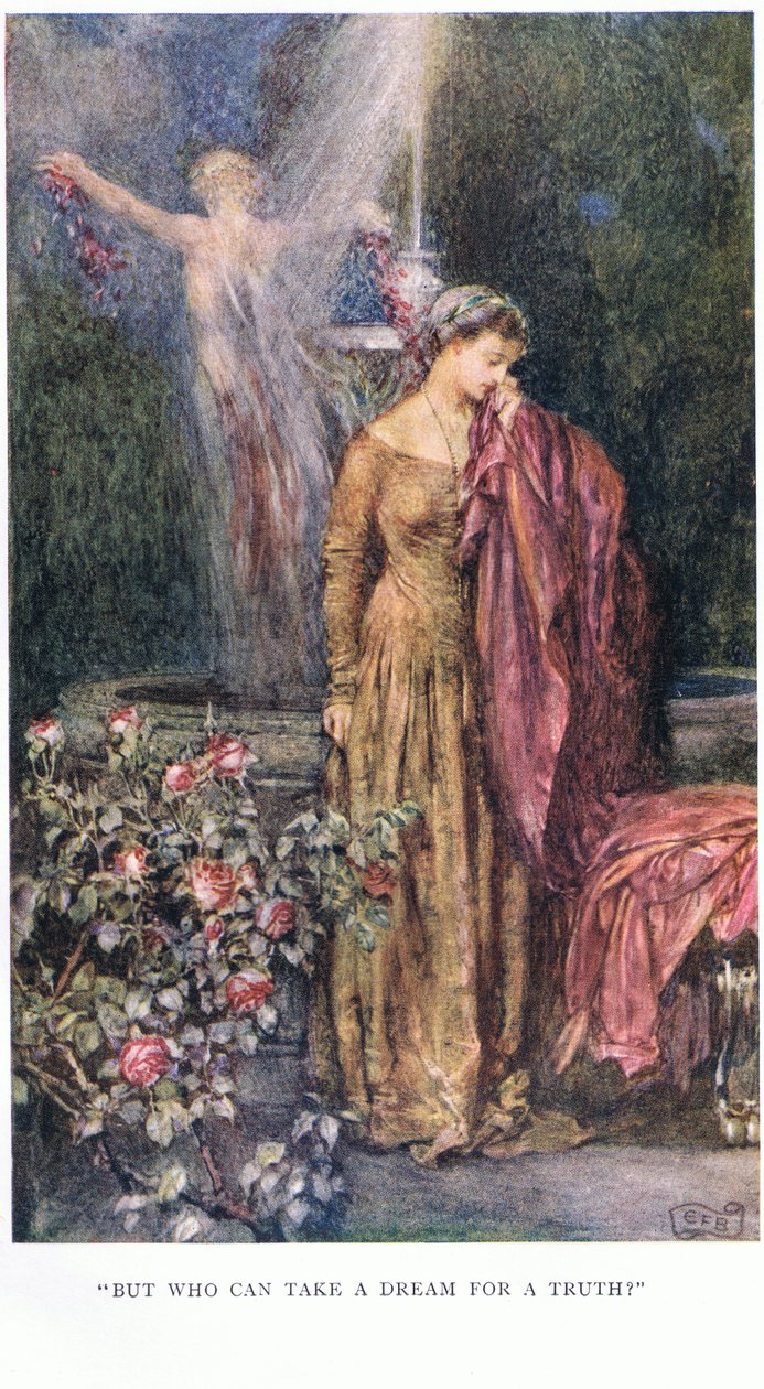 "Men hvem kan ta en drøm for en sannhet" av Eleanor Fortescue Brickdale