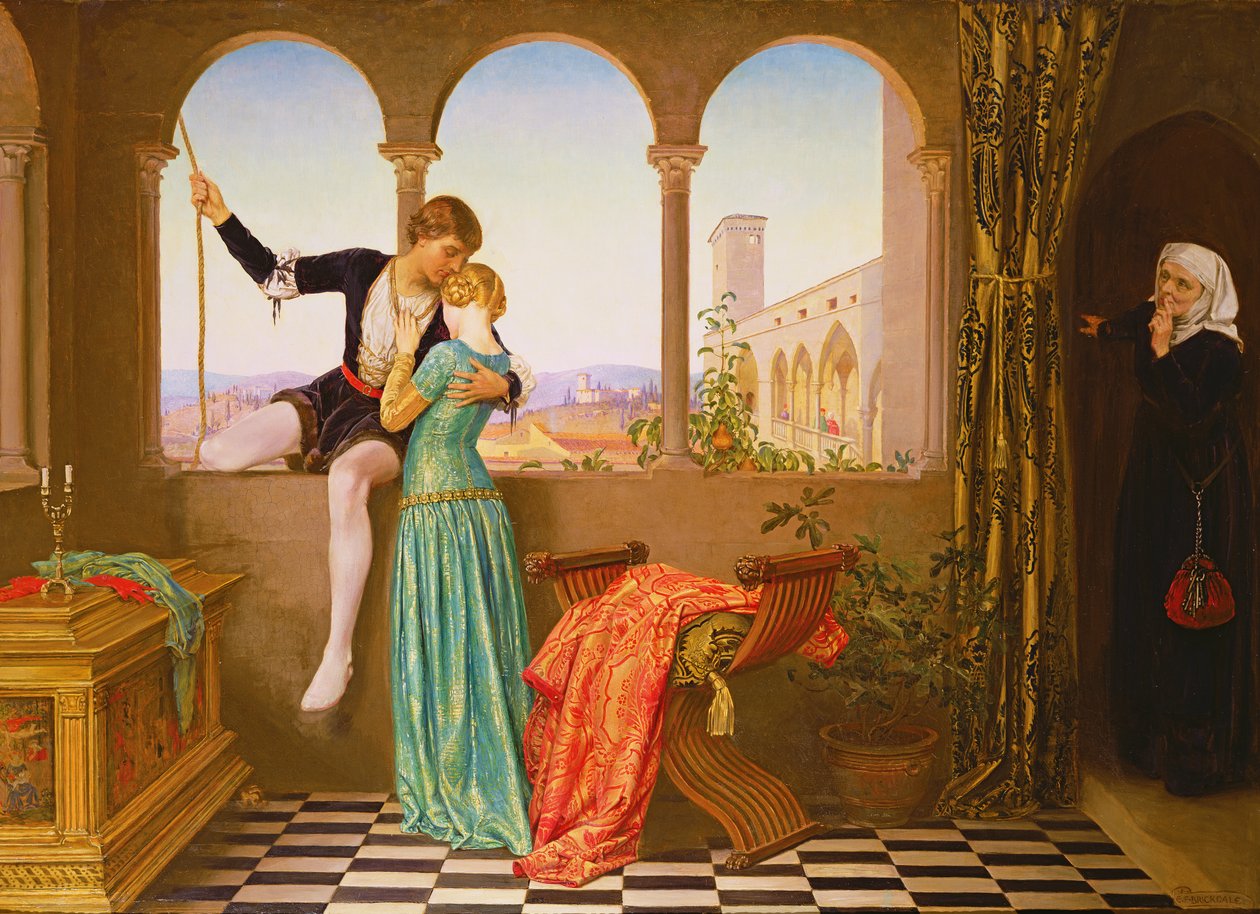 Farvel - ett kyss, og jeg kommer ned (olje på lerret) av Eleanor Fortescue Brickdale