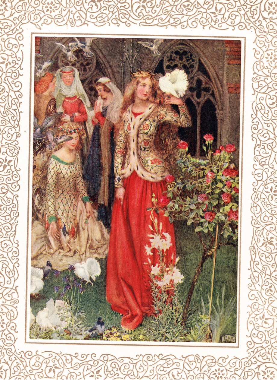 Guinevere og hennes damer i de gylne dager, illustrasjon fra 