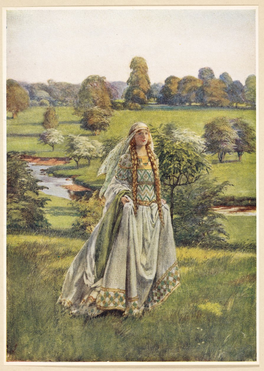 Guinevere, fra 'The Golden Book of Famous Women', av Eleanor Fortescue-Brickdale av Eleanor Fortescue Brickdale