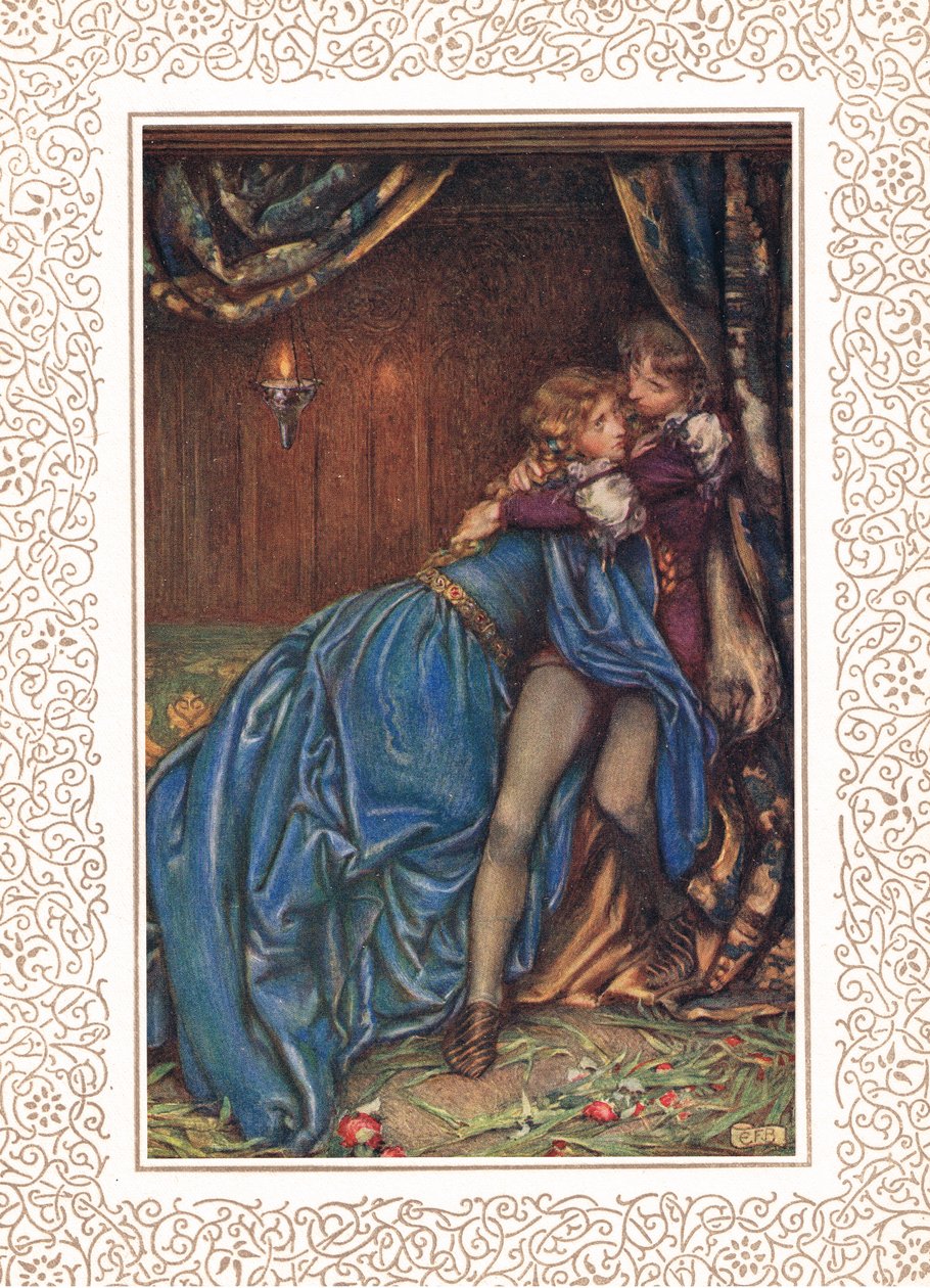 Lancelot og Guinevere Together, illustrasjon fra 